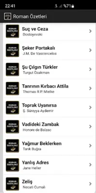 Roman Özetleri android App screenshot 0