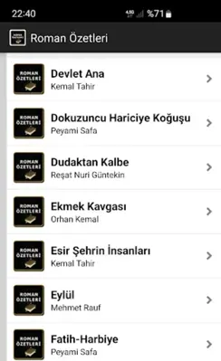 Roman Özetleri android App screenshot 3