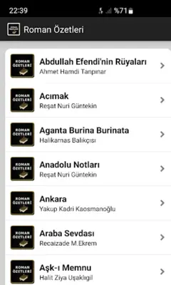 Roman Özetleri android App screenshot 5